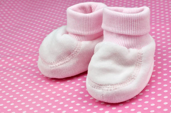Pink baby booties — Stock Photo, Image