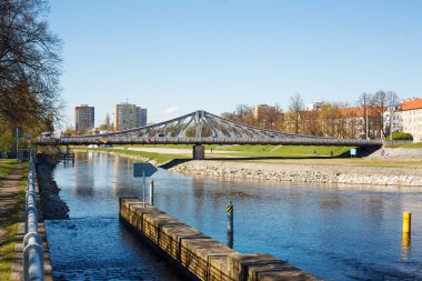 New bridge over Vltava river clipart