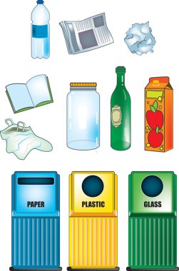 Selective waste collection clipart