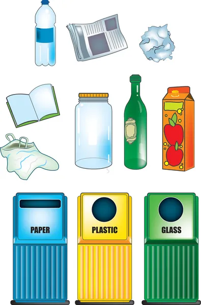 Collecte sélective des déchets — Image vectorielle