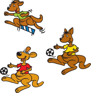 Kangaroo set clipart