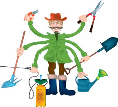 Gardener grandpa clipart