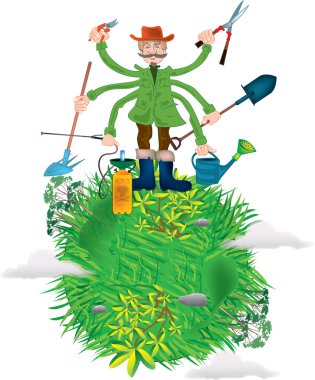 Global gardener clipart