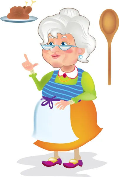 Nonna cucinato — Vettoriale Stock