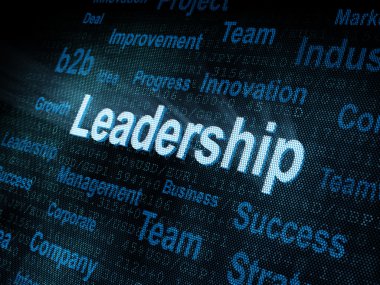 Pixeled word Leadership on digital screen clipart