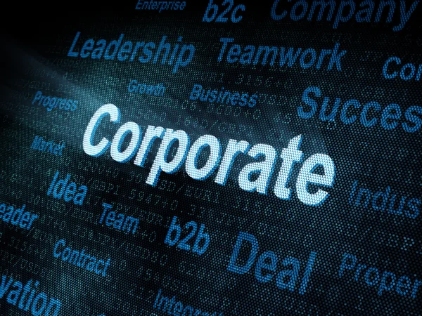 Pixeled woord corporate op digitaal scherm — Stockfoto