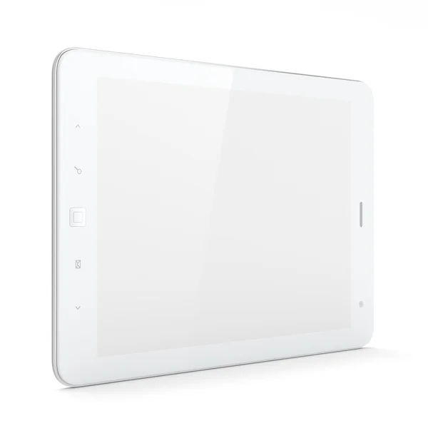 在白色背景上的美丽的白色平板电脑 — 图库照片