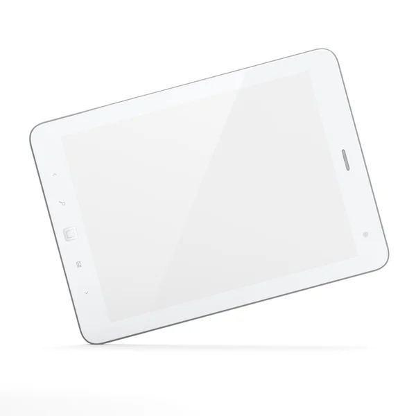 在白色背景上的美丽的白色平板电脑 — 图库照片