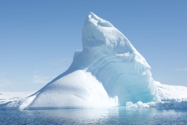 Icebergs in the solar glare. clipart