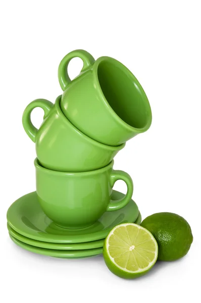 Kubek z zielonej limonki. — Zdjęcie stockowe