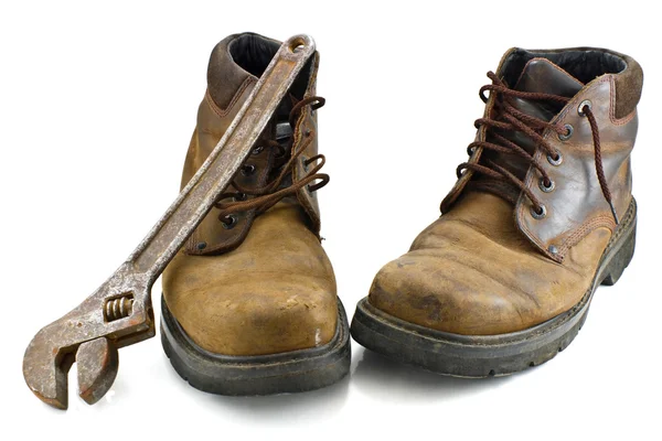 Stock image Boots and metalwork tools