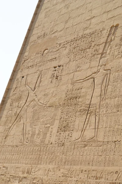 Sculture geroglifiche egizie su una parete — Foto Stock