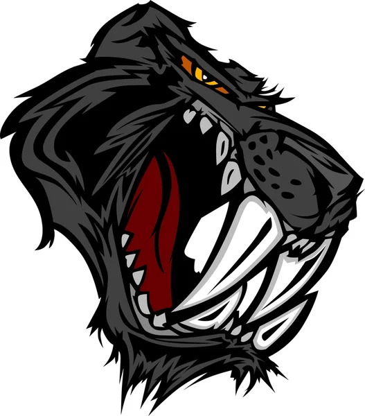 Panther saber tooth katt maskot huvud vektorgrafik Stockvektor