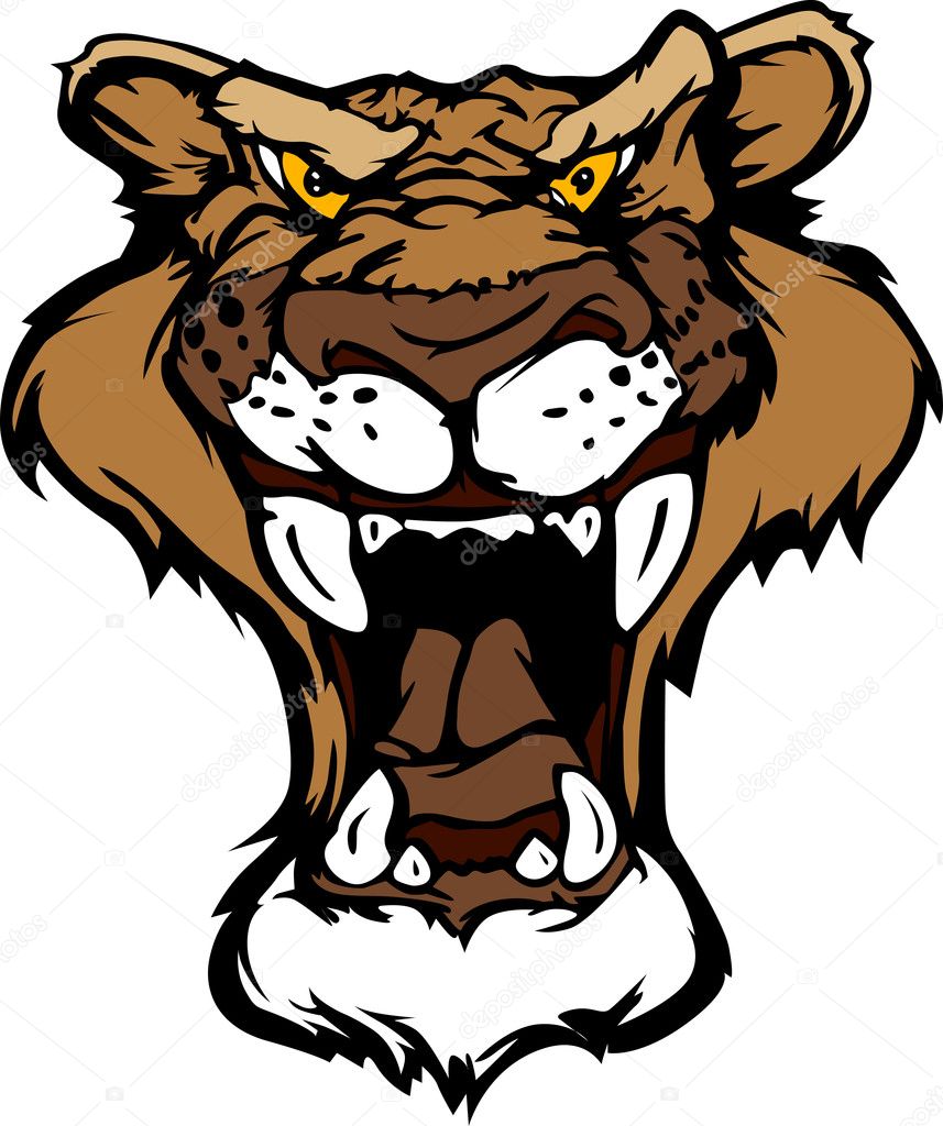 Cougar Panther Mascot Head Vector Cartoon