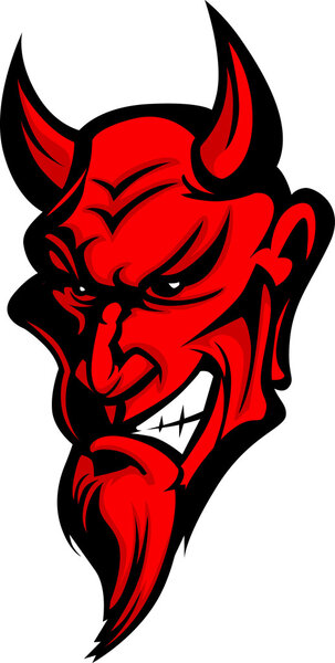 Demon Devil Mascot Head Vector Illustration