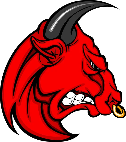 Mascot Bull Vector Cartoon Illustration — Stock Vector