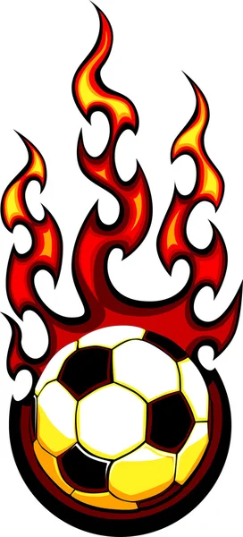 サッカー炎のボールのベクトル図 — ストックベクタ