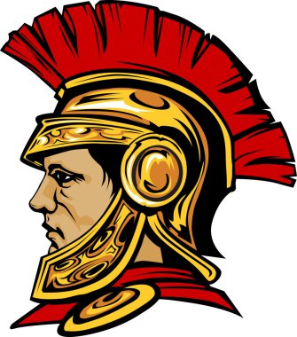 Spartan trojan ile kask maskot vektör görüntü