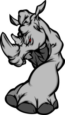 Rhino maskot vektör çizim yürüyüş