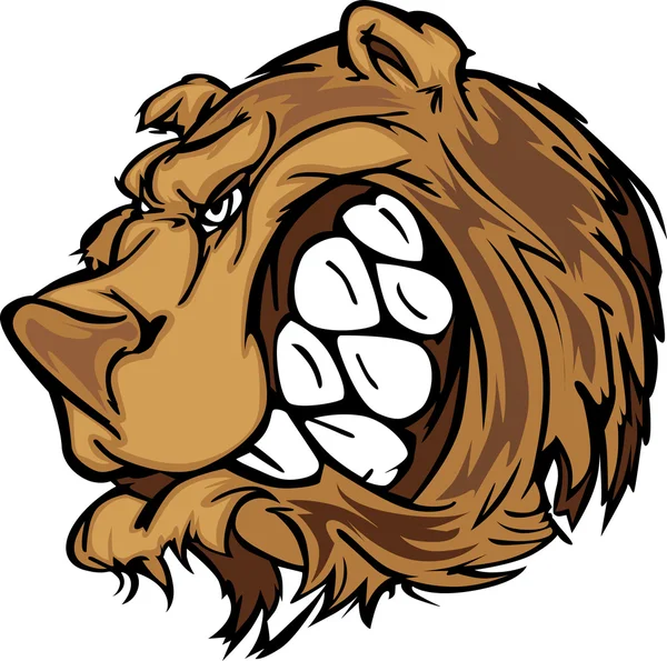 Grizzly beer mascotte hoofd vector cartoon — Stockvector