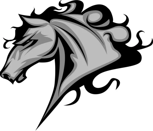 Divoké koně nebo hřebce maskot grafický vektorový obrázek — Stockový vektor