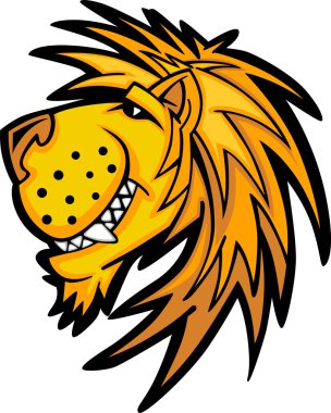 Smiling Cartoon Lion Mascot Vector Graphic clipart