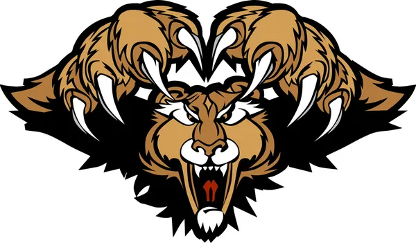 Cougar Puma mascotte rimbalzare illustrazione grafica — Vettoriale Stock