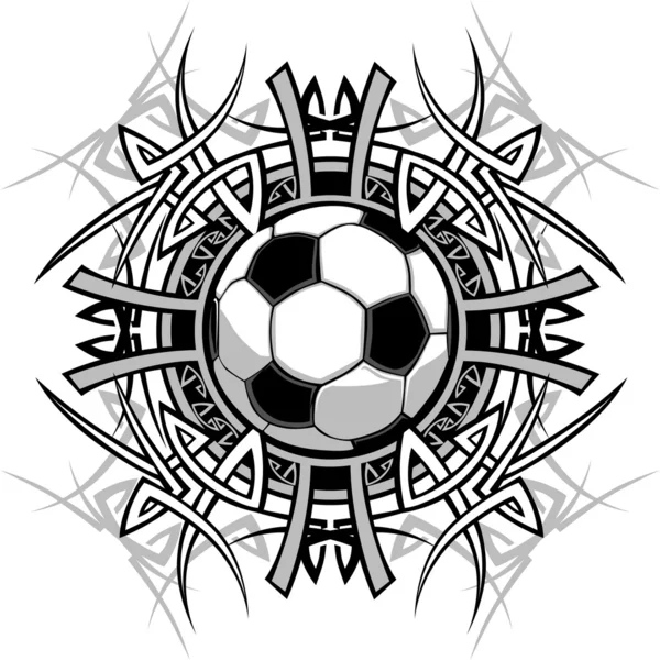 Soccer Tribal Graphic Image — Stock Vector