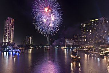 Bangkok-Jan 01: mutlu yeni yıl 2011 patlayan havai fişek