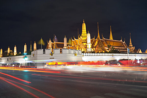 Wat pra kaew Grand palace at night bangkok,Thailand