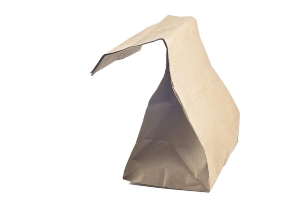 Χάρτινη σακούλα σε άσπρο φόντο, απομονωμένη — Φωτογραφία Αρχείου
