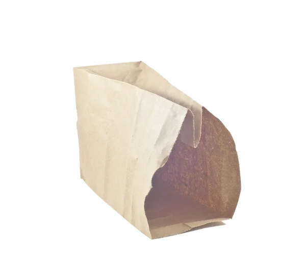 Bolsa de papel sobre fondo blanco, aislada — Foto de Stock