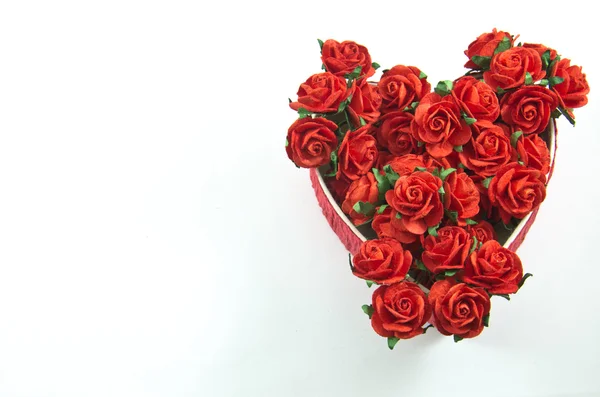 Piros szív doboz Rózsa — Stock Fotó