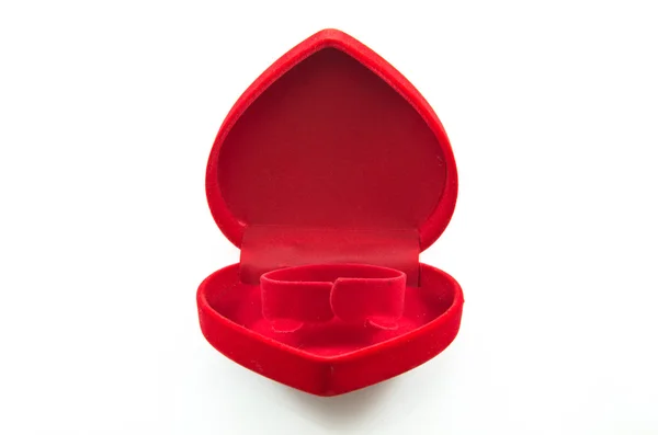 Red Velvet Silk Box for Engagement — Stock Photo, Image