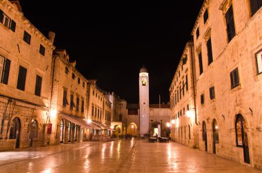 Croatia, Dubrovnik at night clipart
