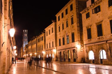 Croatia, Dubrovnik at night clipart