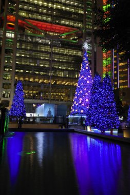 Hong kong gece sahne ile Noel ağacı