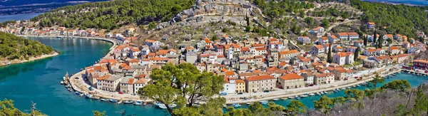 stock image Dalmatian town of Novigrad panoramic