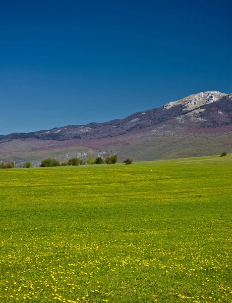 Landschap onder Leftis pljesivica berg — Stockfoto