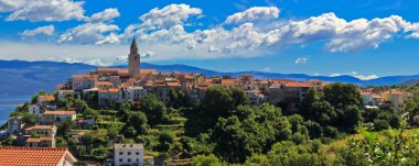 Adriatic Town of Vrbnik panoramic view clipart