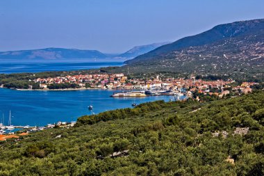 Adriatic Town of Cres bay clipart