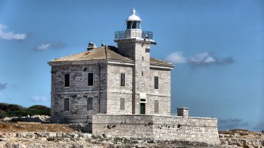 Brioni national park stone lighthouse clipart