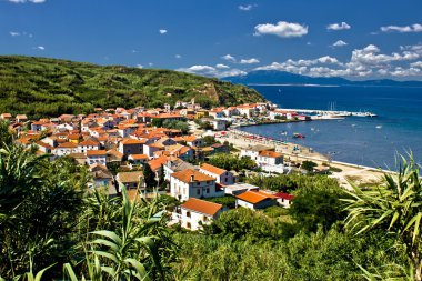 Dalmatian island of Susak village and harbor clipart