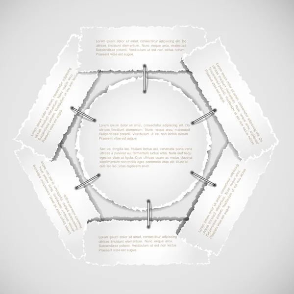 Kompozycja z biały papier rozdarty banery — Wektor stockowy