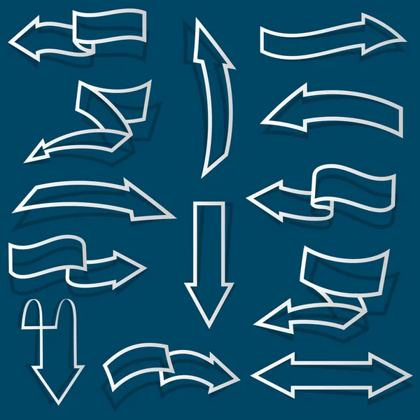 Flechas del esquema de papel — Vector de stock