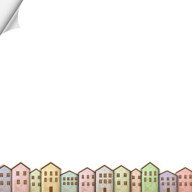 Colorful homes on white paper clipart