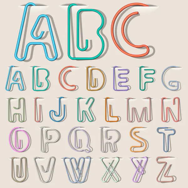 Alphabet papier clip — Image vectorielle