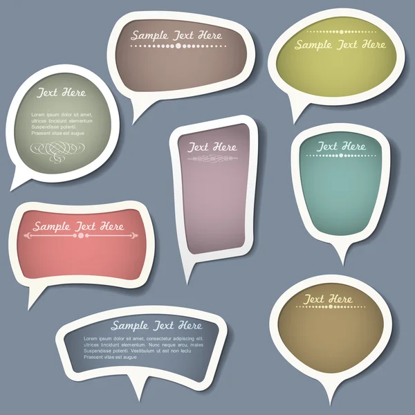 Speech bubbles with calligraphic elements — Stock Vector