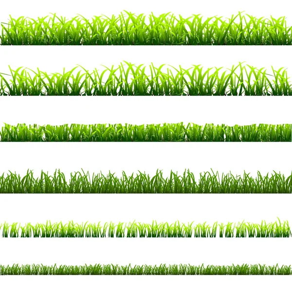 stock vector 6 different types of green grass