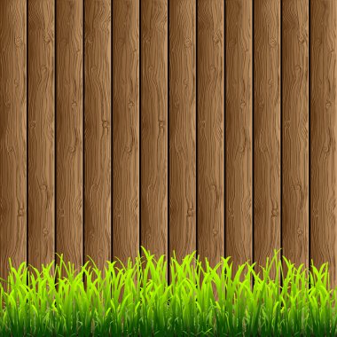 Wood with green grass clipart